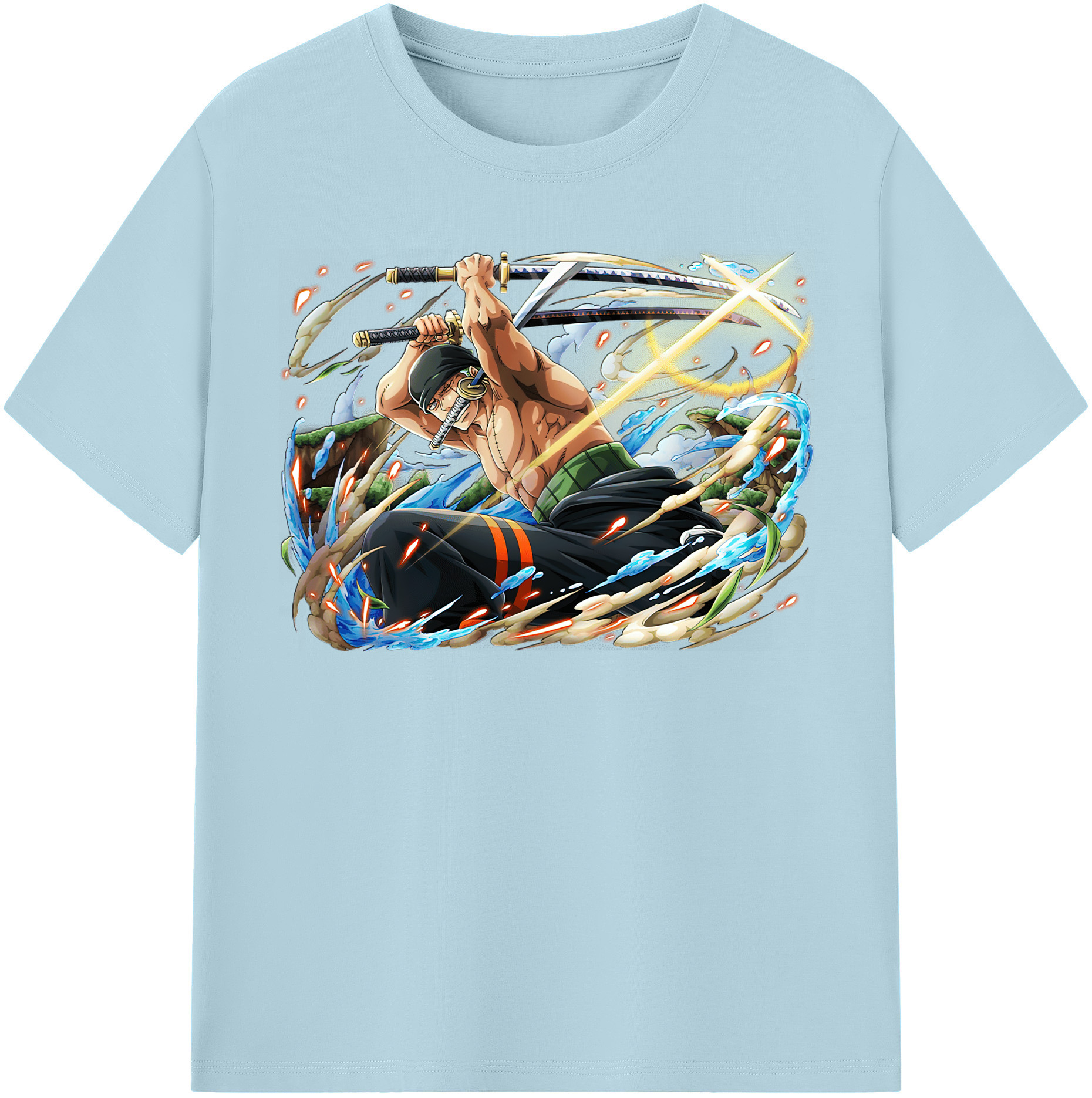 ワンピース ロロノア・ゾロ ONE PIECE Roronoa Zoro 綿100％半袖Tシャツ（フロントプリント）